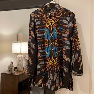 Zara M top blouse key chain print